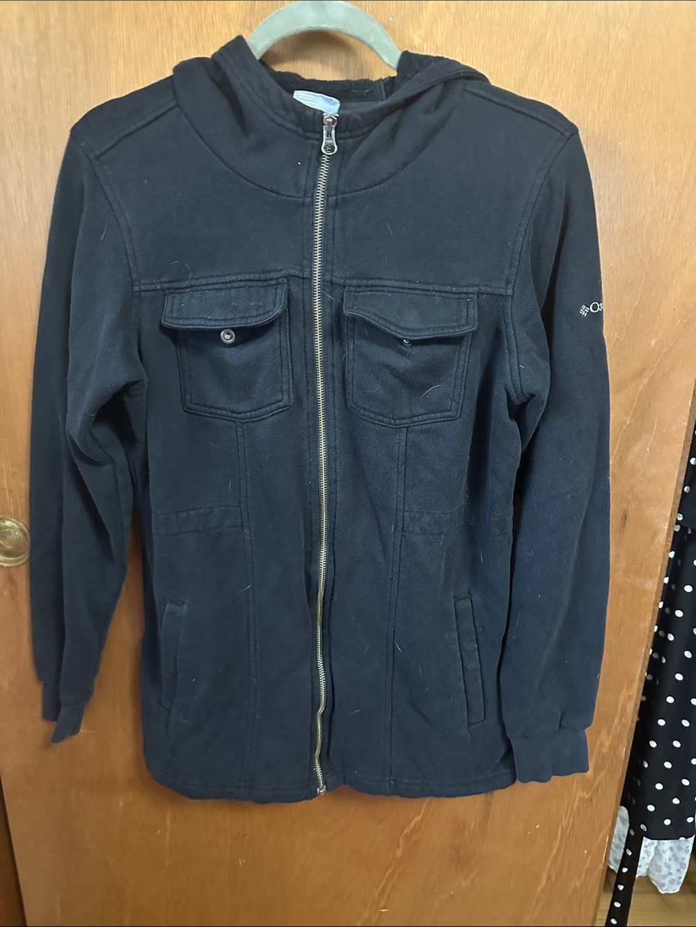 Columbia Navy Hooded Lightweight Zip-Front Shirt Jacket
